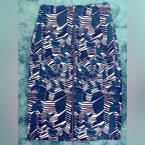 Teal and Black Pencil Skirt